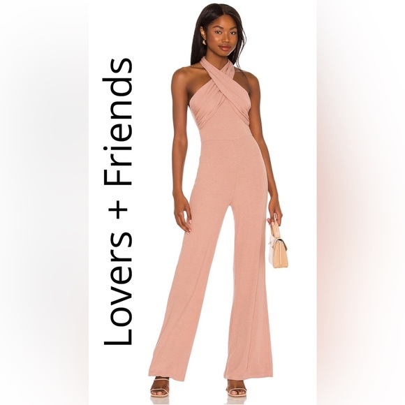 REVOLVE Lovers and Friends Tyra Jumpsuit in Nude